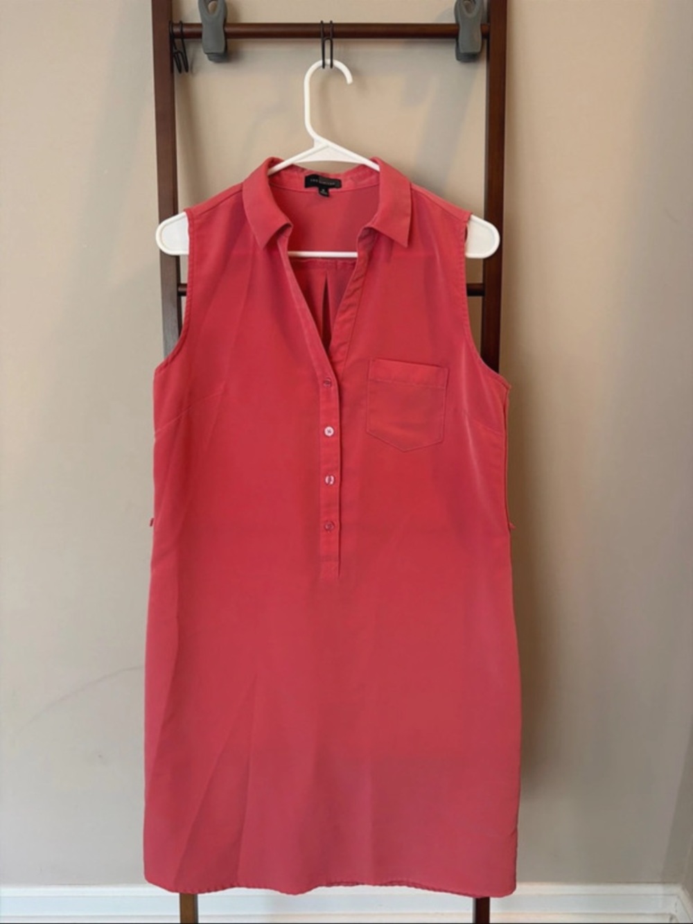 The Limited Coral Sleeveless Shirt Dress